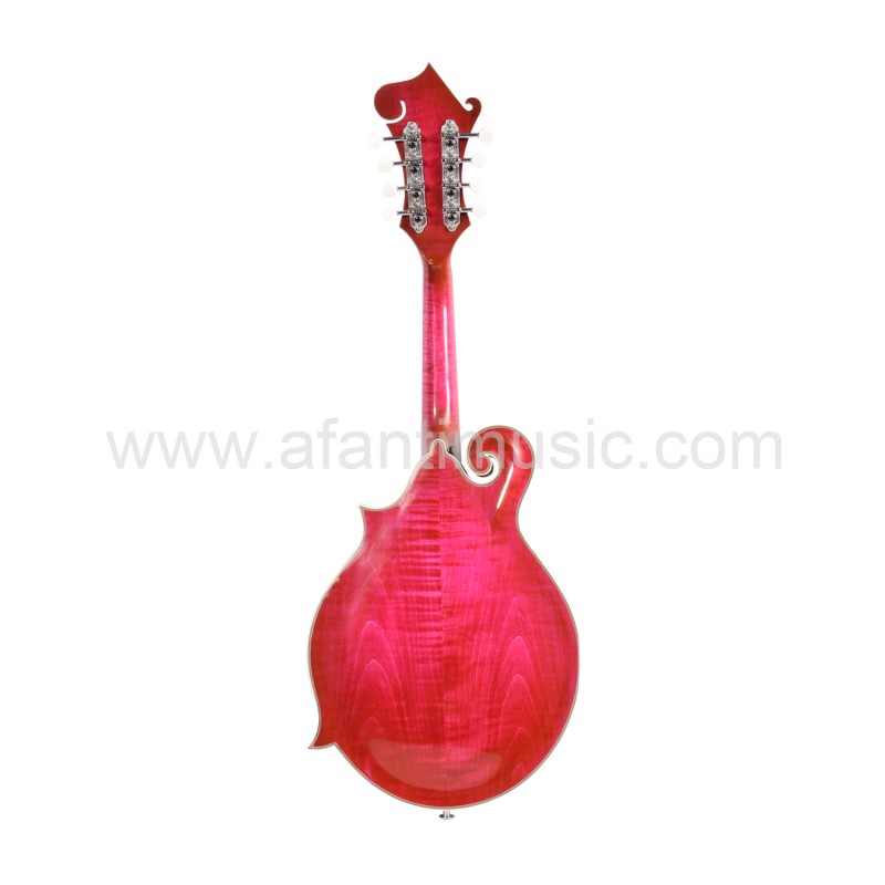 Afanti Carved Spruce Top Wine Red Solid Flamed Maple F Mandolin