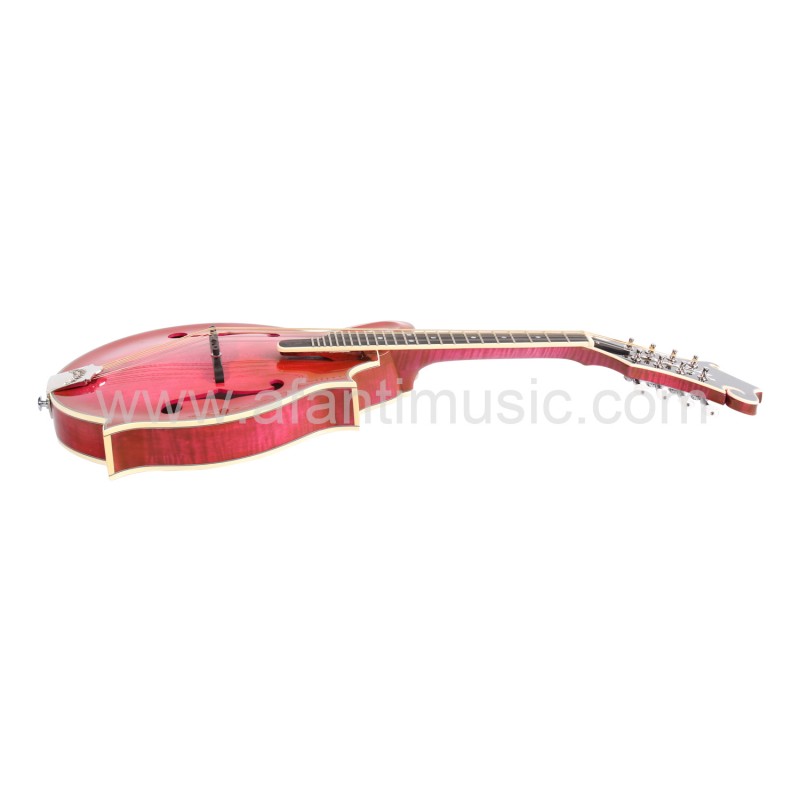 Afanti Carved Spruce Top Wine Red Solid Flamed Maple F Mandolin