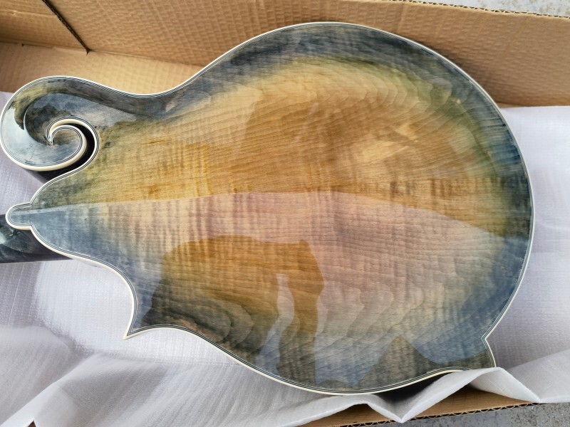 Afanti handmade Carved Spruce Top All solid wood Gloss painting Octave Mandolin guitar