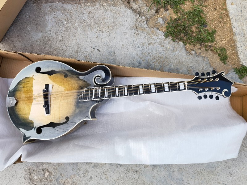 Afanti handmade Carved Spruce Top All solid wood Gloss painting Octave Mandolin guitar