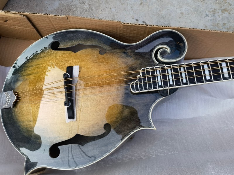 Afanti handmade Carved Spruce Top All solid wood Gloss painting Octave Mandolin guitar