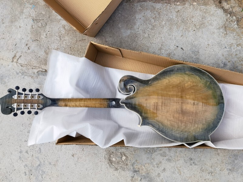 Afanti handmade Carved Spruce Top All solid wood Gloss painting Octave Mandolin guitar