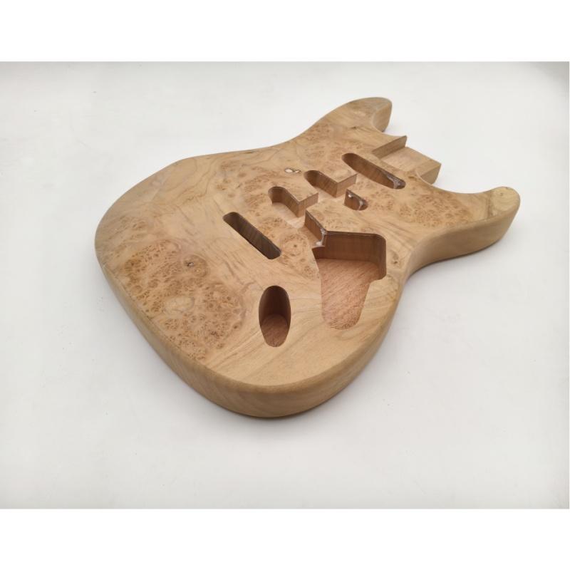 Afanti Mahogany with Poplar Burl Veneer St Unfinished Guitar Body