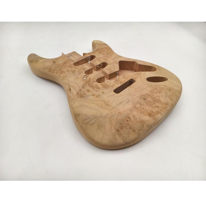 Afanti Mahogany with Poplar Burl Veneer St Unfinished Guitar Body