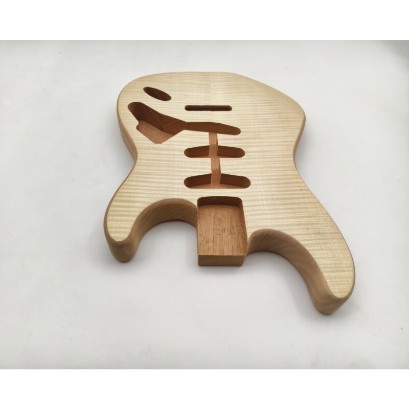 Afanti Replacement Mahogany with Flamed Maple Veneer St Electric Guitar Body