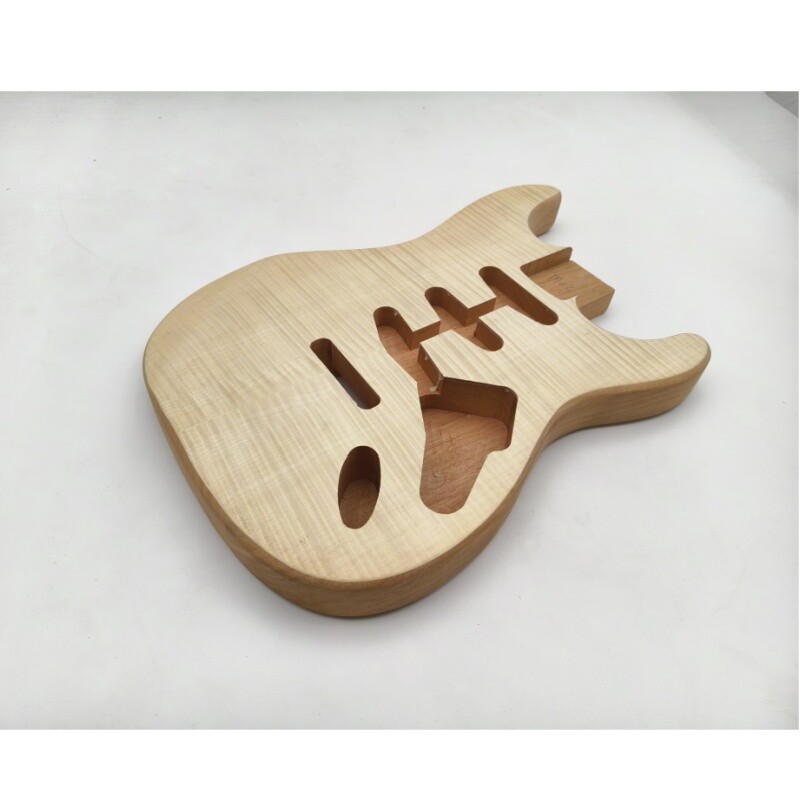 Afanti Replacement Mahogany with Flamed Maple Veneer St Electric Guitar Body