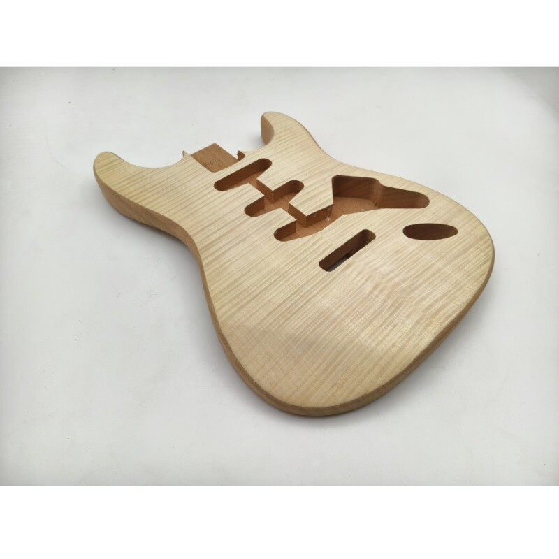 Afanti Replacement Mahogany with Flamed Maple Veneer St Electric Guitar Body