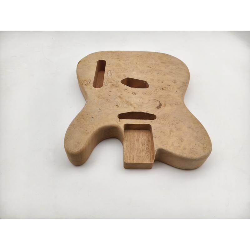 Afanti Unfinished Mahogany with Poplar Burl Veneer TL Electric Guitar Body