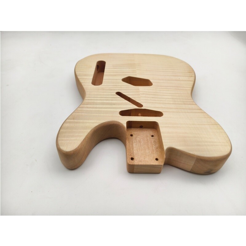 Afanti Unfinished Mahogany Wood with Flamed Maple Veneer TL Guitar Body