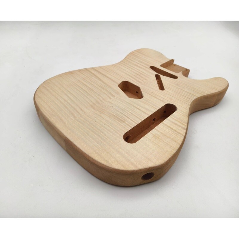 Afanti Unfinished Mahogany Wood with Flamed Maple Veneer TL Guitar Body
