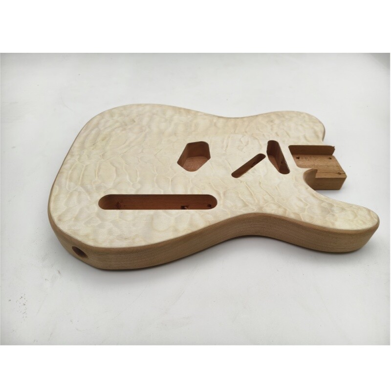 Afanti Unfinished Mahogany with Quilted Maple Veneer TL Electric Guitar Body