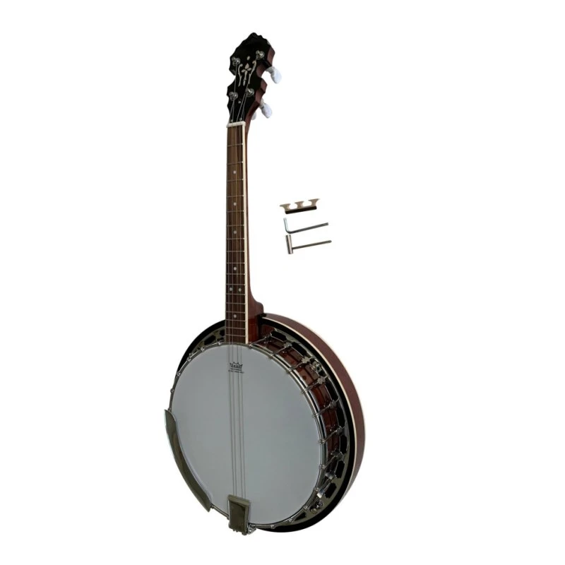 Afanti 4 String Mahogany Rim Short Scale Tenor Banjo