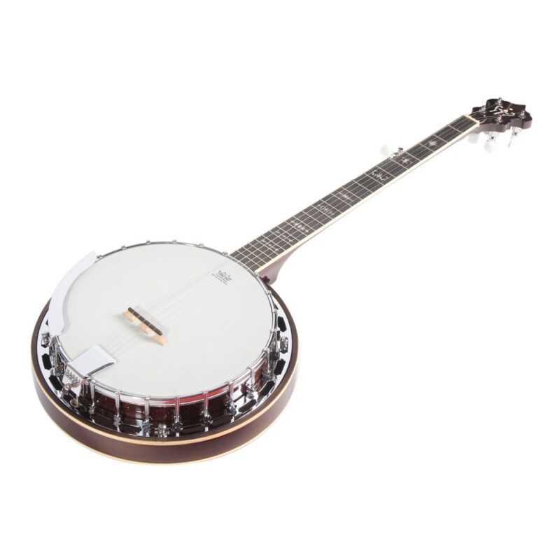 Afanti Remo Drum Head Mahogany Resonator Rim Chrome Flange 5 String Banjo
