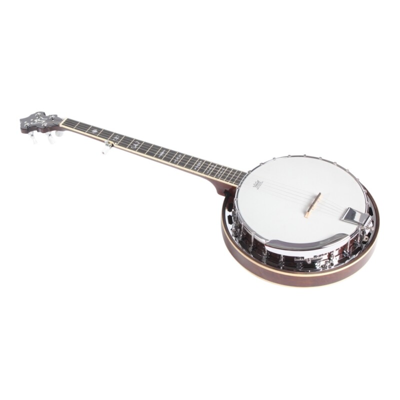 Afanti Remo Drum Head Mahogany Resonator Rim Chrome Flange 5 String Banjo
