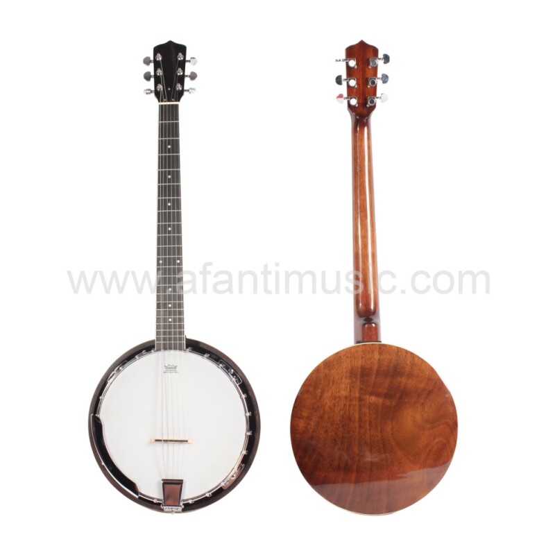 Afanti Remo Drum Head Mahogany Resonator and Rim Rosewood Fingerboard 6 string Banjo