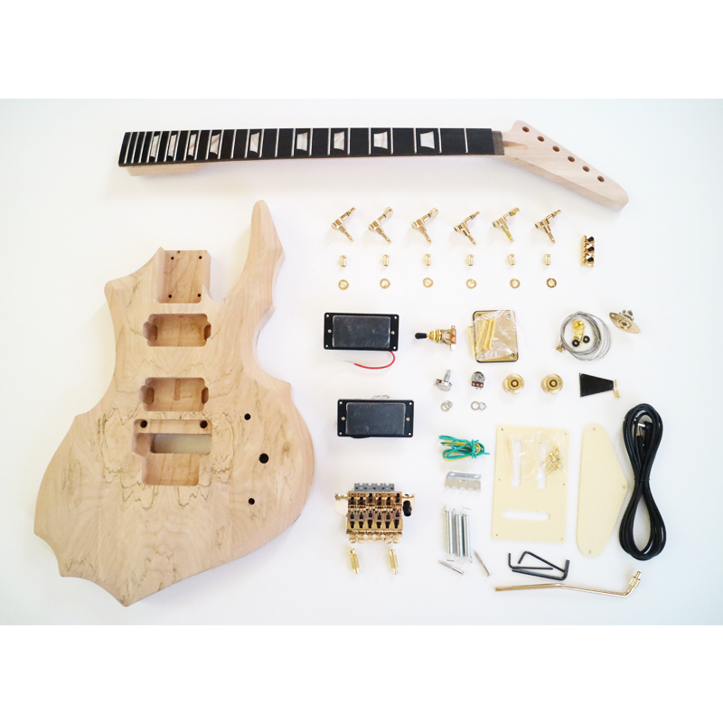 Afanti Ash Body with Spalted Maple Veneer Electric Guitar Kit Afanti Ash Body with Spalted Maple Veneer Electric Guitar Kit