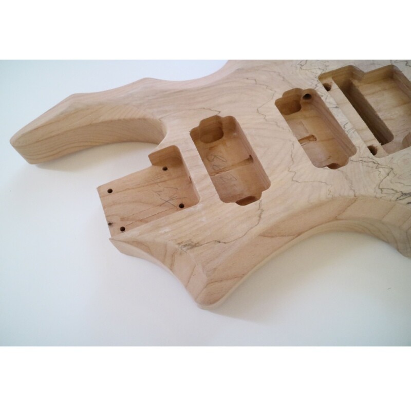 Afanti Ash Body with Spalted Maple Veneer Electric Guitar Kit