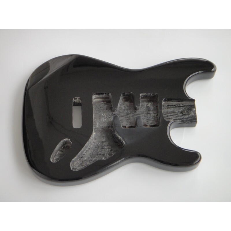 Afanti Gloss Finished Black HSH Basswood Replacement St Guitar Body