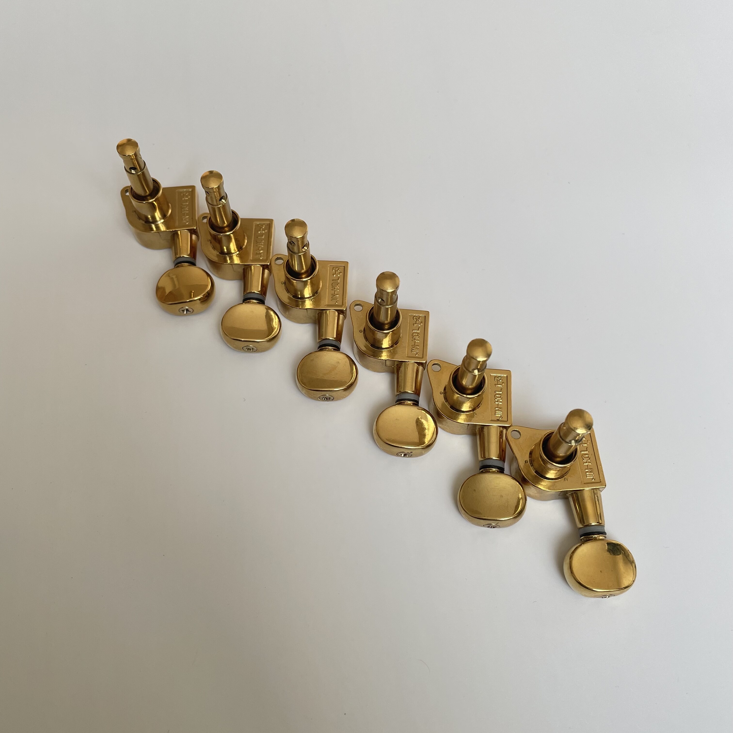 Afanti 6L Inline Gold Guitar Tuner for 10mm Machine Head Holes Electric Guitars