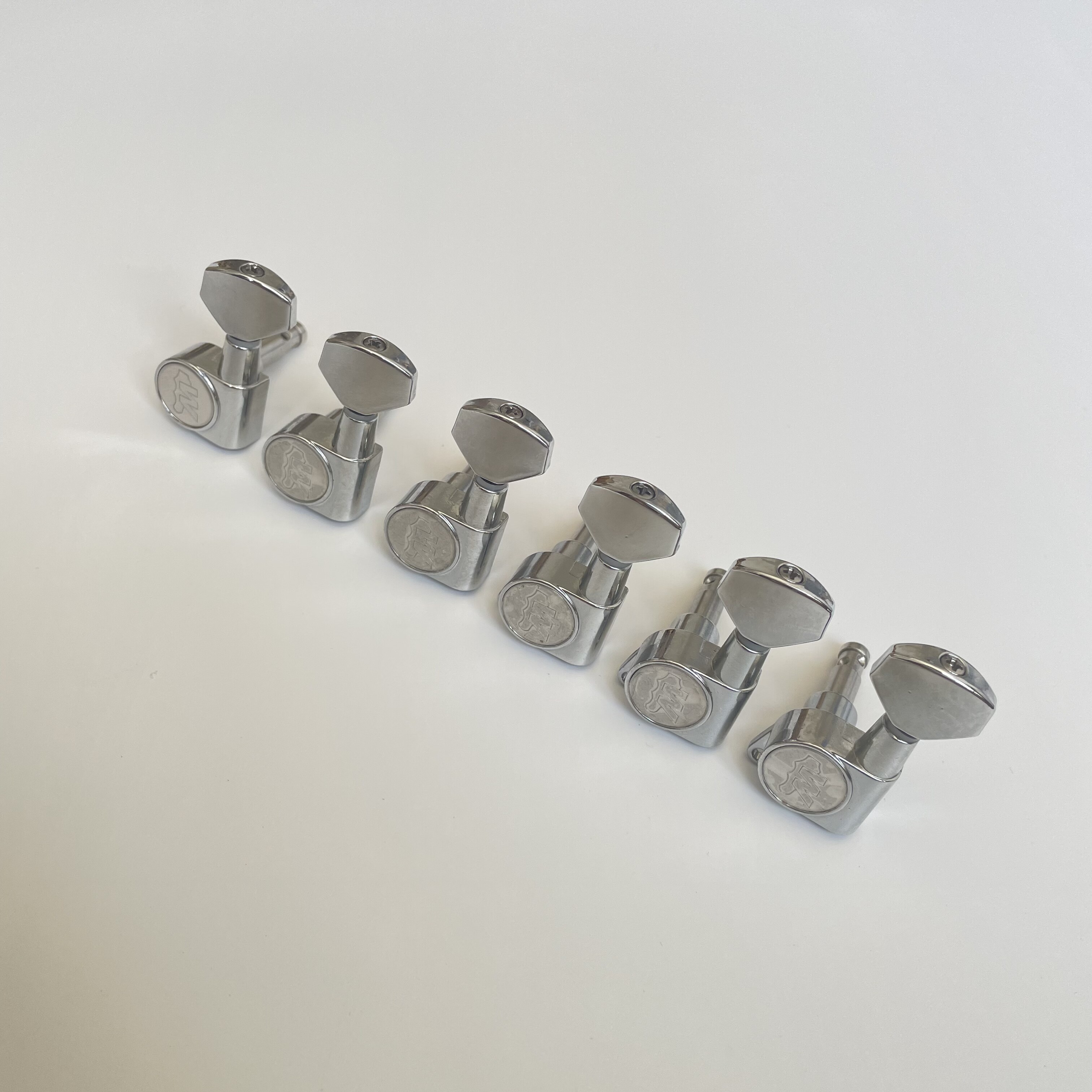 Afanti 6L-In-Line Chrome Electric Guitar Tuning Machine Heads