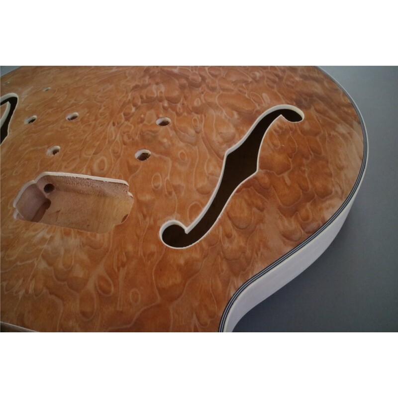 Afanti 12 String Semi-Hollow Mahogany Plywood Body Quilted Maple Veneer DIY Guitar Kit