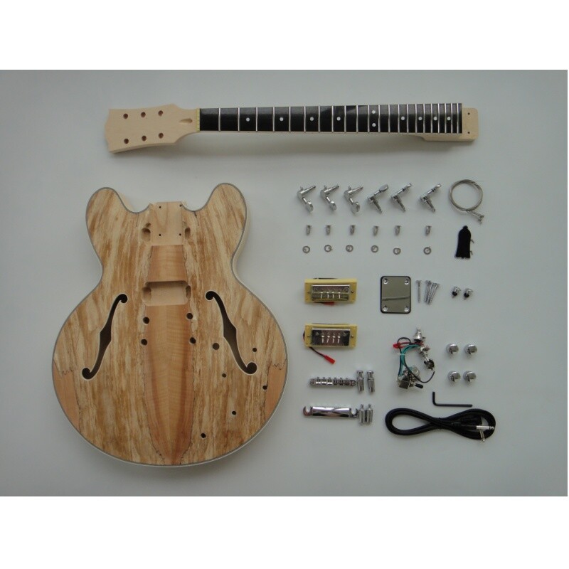 Afanti Maple Plywood Body with Spalted Maple Veneer DIY Electric Guitar Kit