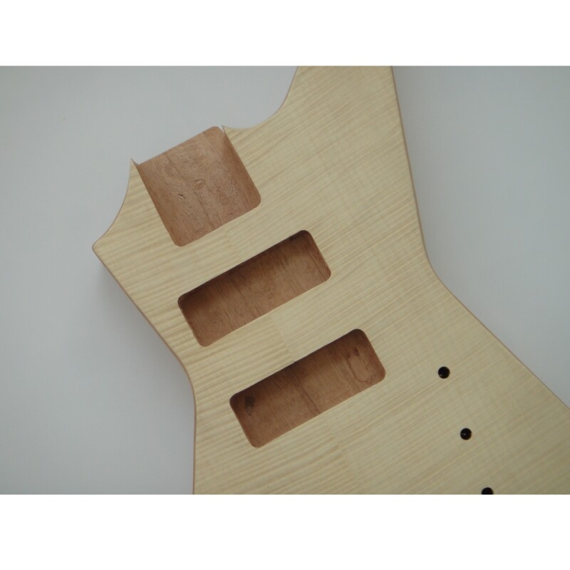 Afanti Unfinished Mahogany Body with Flamed Maple 5 String Electric Bass Guitar Kit