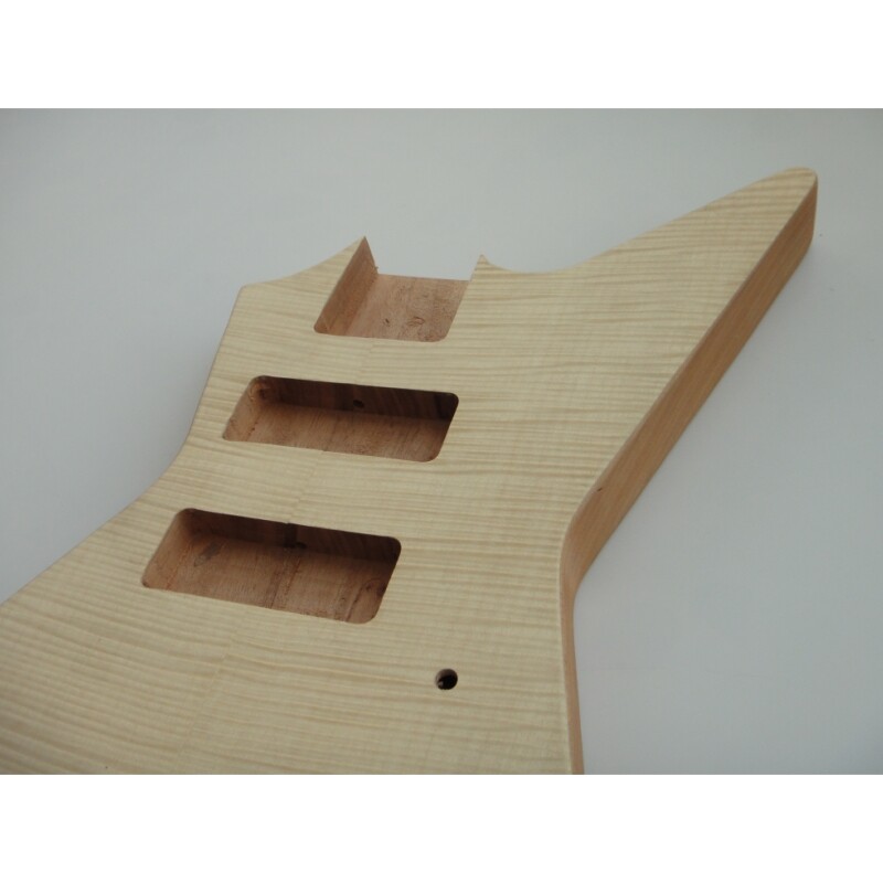 Afanti Unfinished Mahogany Body with Flamed Maple 5 String Electric Bass Guitar Kit