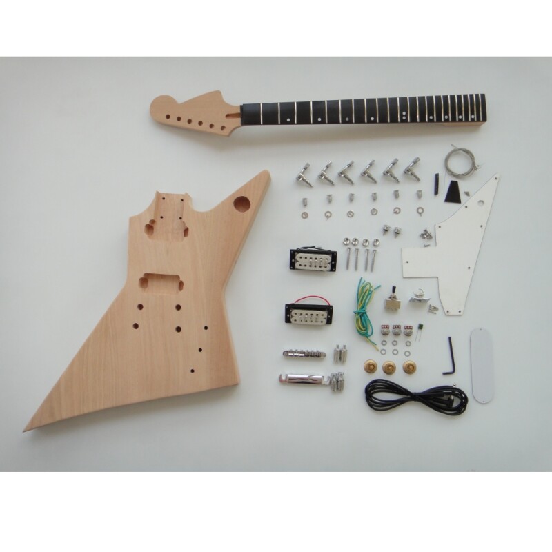Afanti Unfinished Mahogany Body Ebony Fingerboard DIY Guitar Kit Afanti Unfinished Mahogany Body Ebony Fingerboard DIY Guitar Kit