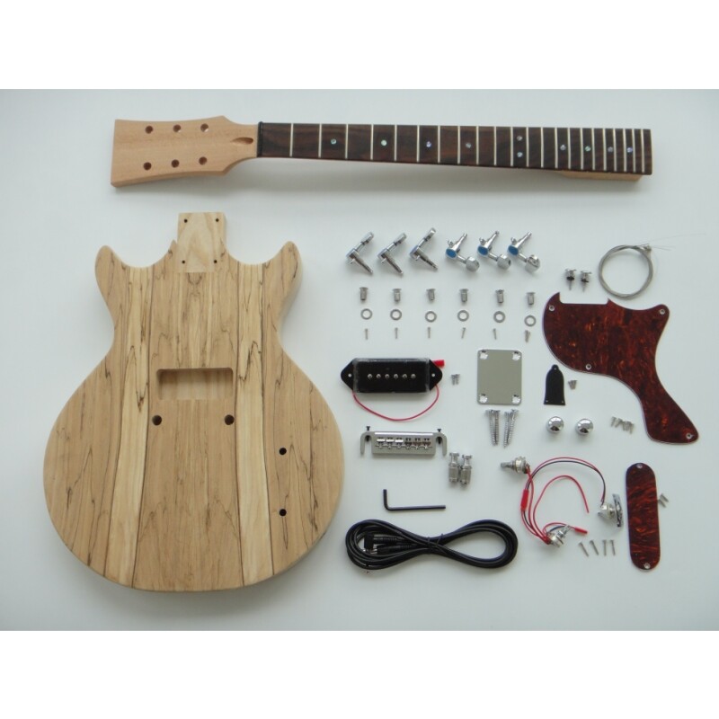 Afanti Customized P Junior Ash Body with Spalted Maple Veneer DIY Guitar Kit Afanti Customized P Junior Ash Body with Spalted Maple Veneer DIY Guitar Kit