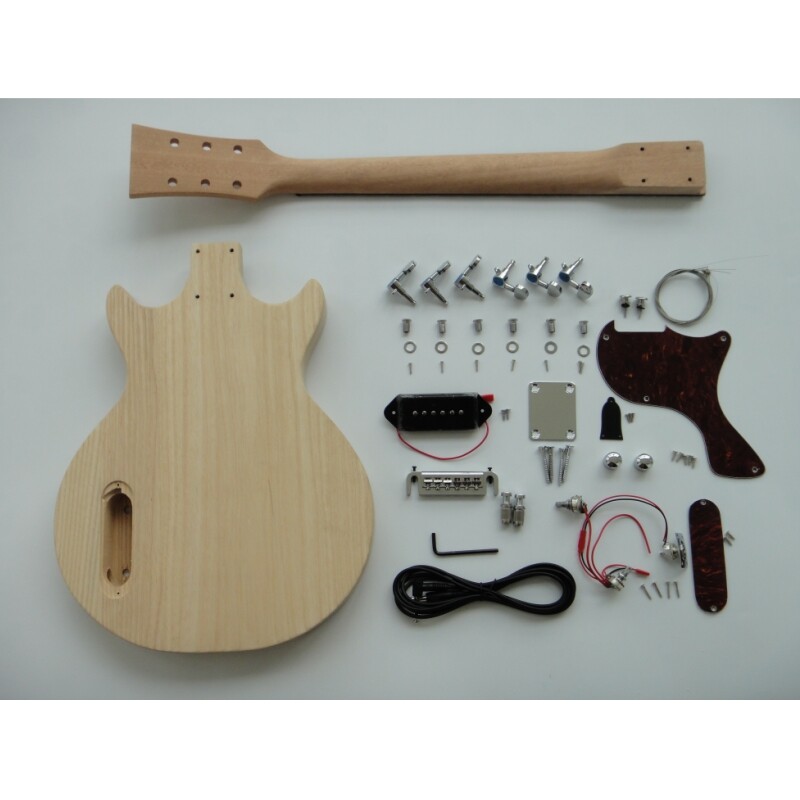 Afanti Customized P Junior Ash Body with Spalted Maple Veneer DIY Guitar Kit