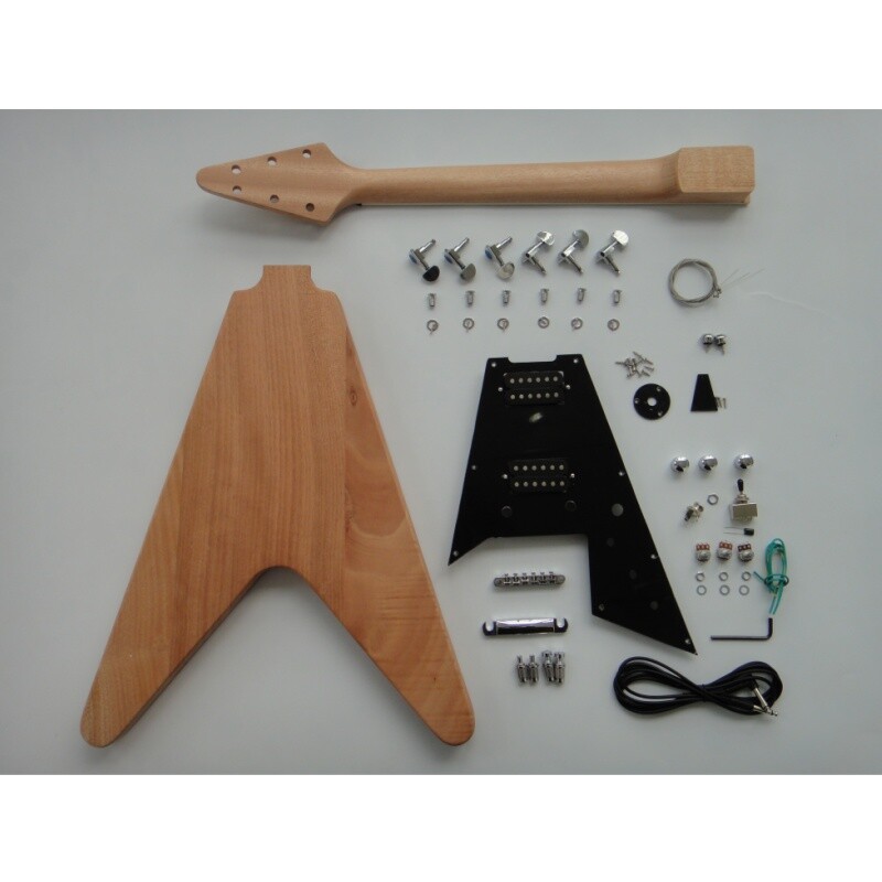 Afanti Unfinished Solid Mahogany Body Rosewood Fingerboard FV DIY Guitar Kit