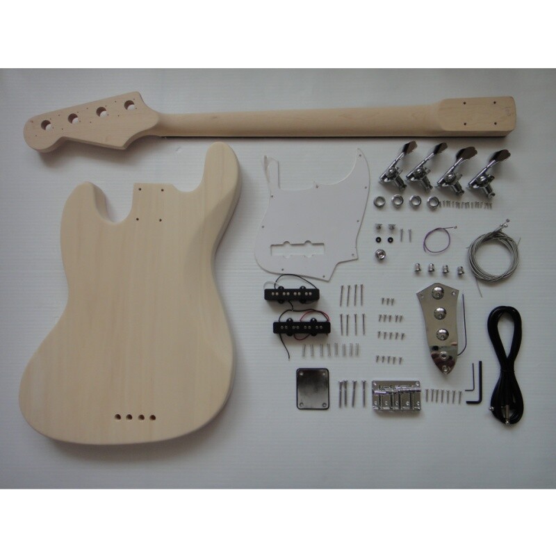 Afanti Customized Basswood Build Your Own DIY Jazz Bass Guitar Kit