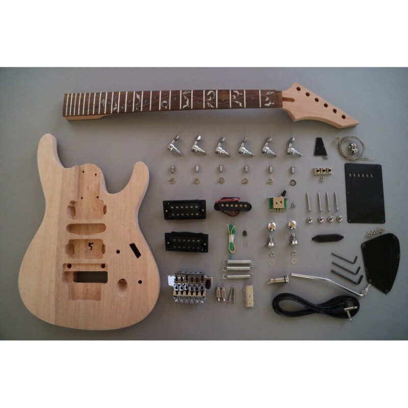Afanti Ufinished Mahogany Body and Neck Build Your Own DIY Electric Guitar Kit