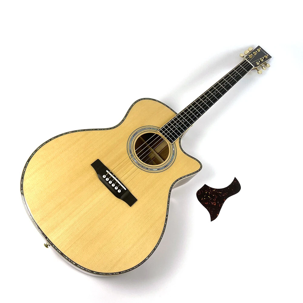 Afanti East Luthier Series Spruce Solid Top Real Abalone Inlay Cutaway Acoustic Guitars