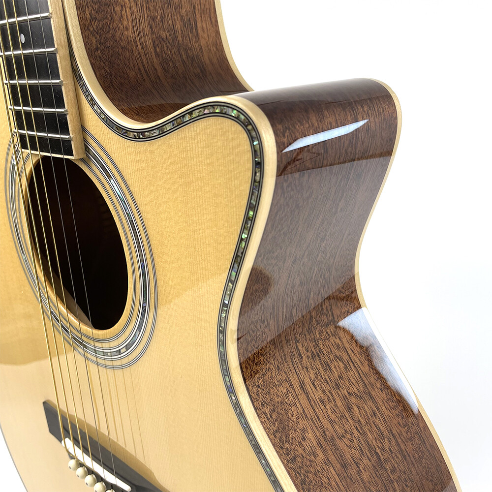 Afanti East Luthier Series Spruce Solid Top Real Abalone Inlay Cutaway Acoustic Guitars