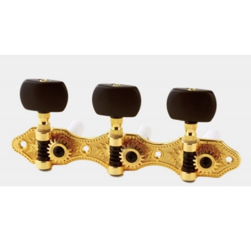 Afanti Gold&Black Guitar Tuner Machine Head Knobs 1:18 Ratio