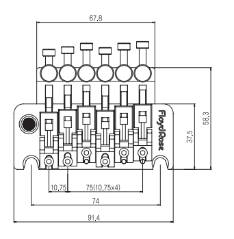 Afanti Electric Guitar Double Locking Tremolo Bridge for Floyd Rose Style