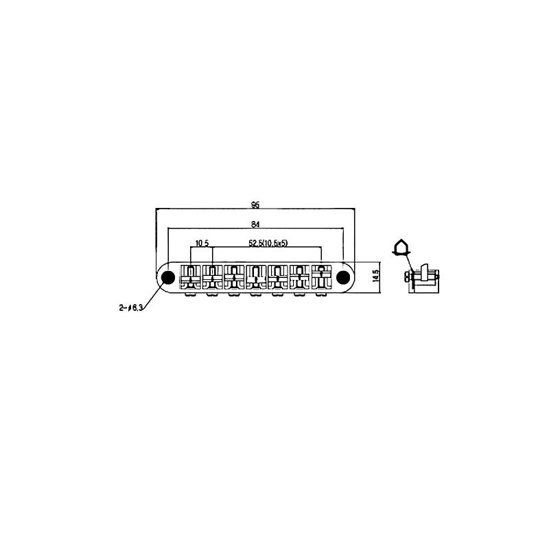 Afanti Zinc Saddle Chrome 7 String Electric Guitar Tailpiece