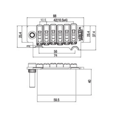 Afanti 2-Pivot Stainless Saddle Tremolo Guitar Bridge
