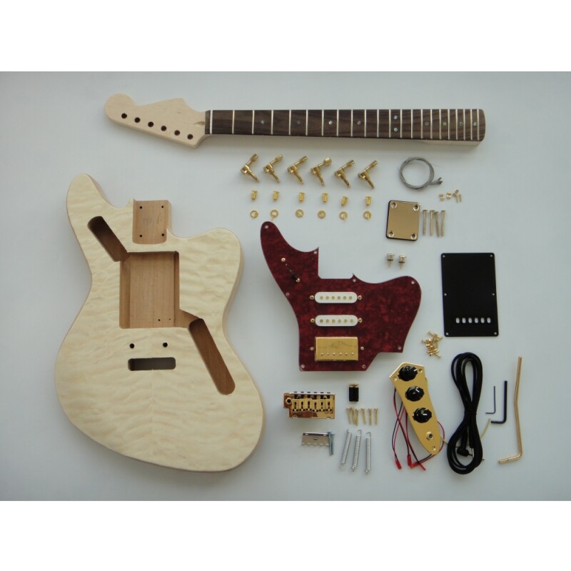 Afanti SSH Tremolo Bridge Quilted Maple Veneer DIY Electric Guitar Kit