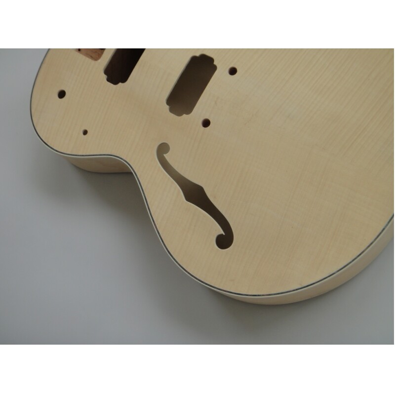 Afanti Maple Plywood with Flamed Maple Veneer Hollow Body DIY Guitar Kit