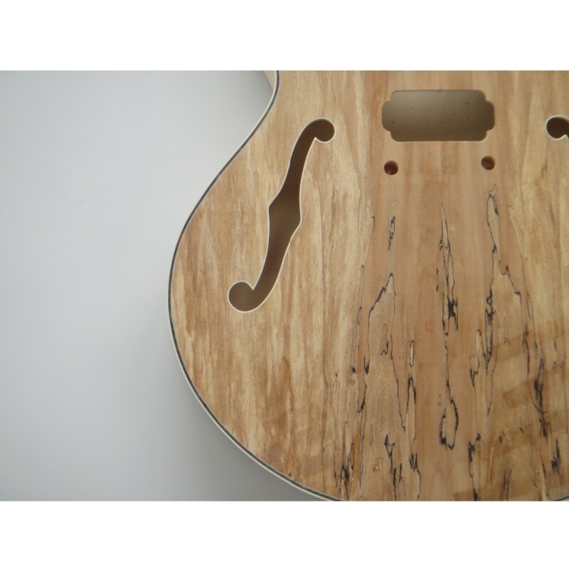  Afanti Maple Plywood Body with Spalted Maple Veneer Gold Hardware DIY Guitar Kit