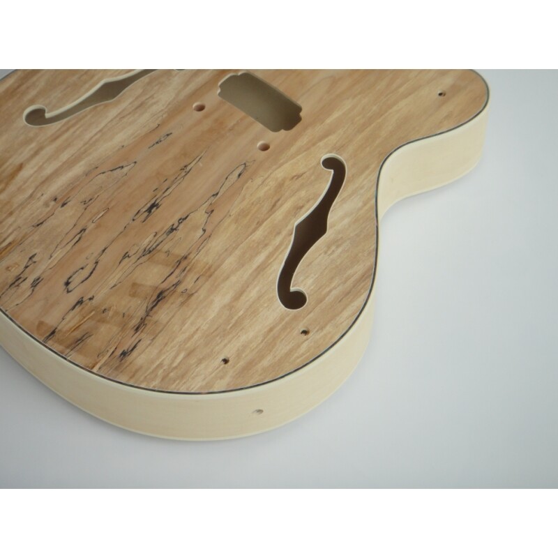  Afanti Maple Plywood Body with Spalted Maple Veneer Gold Hardware DIY Guitar Kit