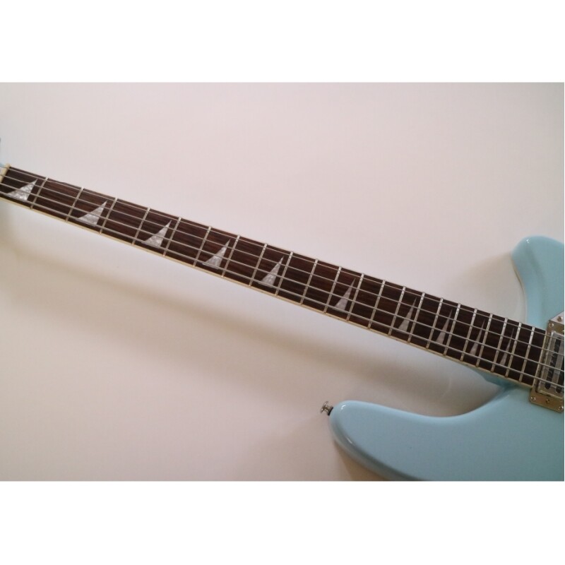 Afanti Semi-Hollow Light Blue Body Rick Electric Bass Guitar