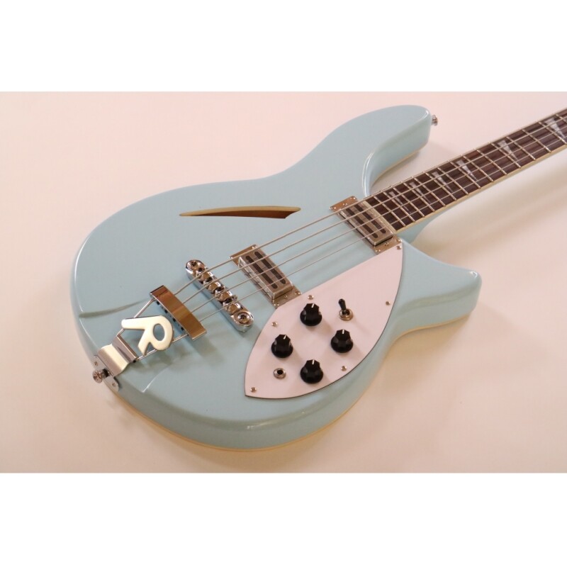 Afanti Semi-Hollow Light Blue Body Rick Electric Bass Guitar