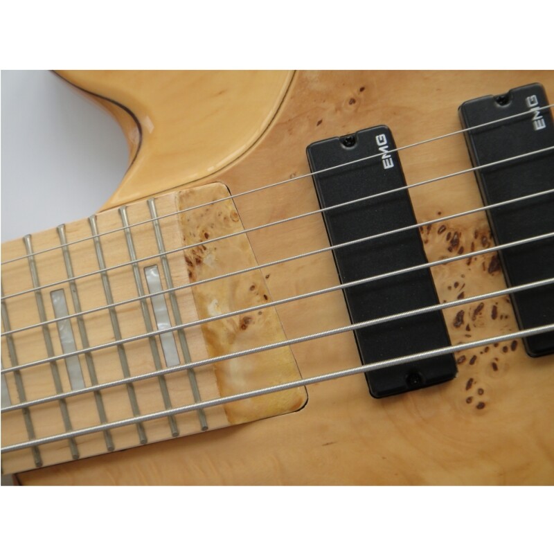 Afanti Ash Body with Poplar Burl Veneer Bass Guitar 