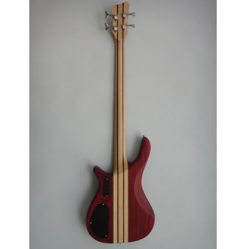 Afanti Red Neck Through Ash Body Rosewood Fingerboard 4 String Electric Bass Guitar