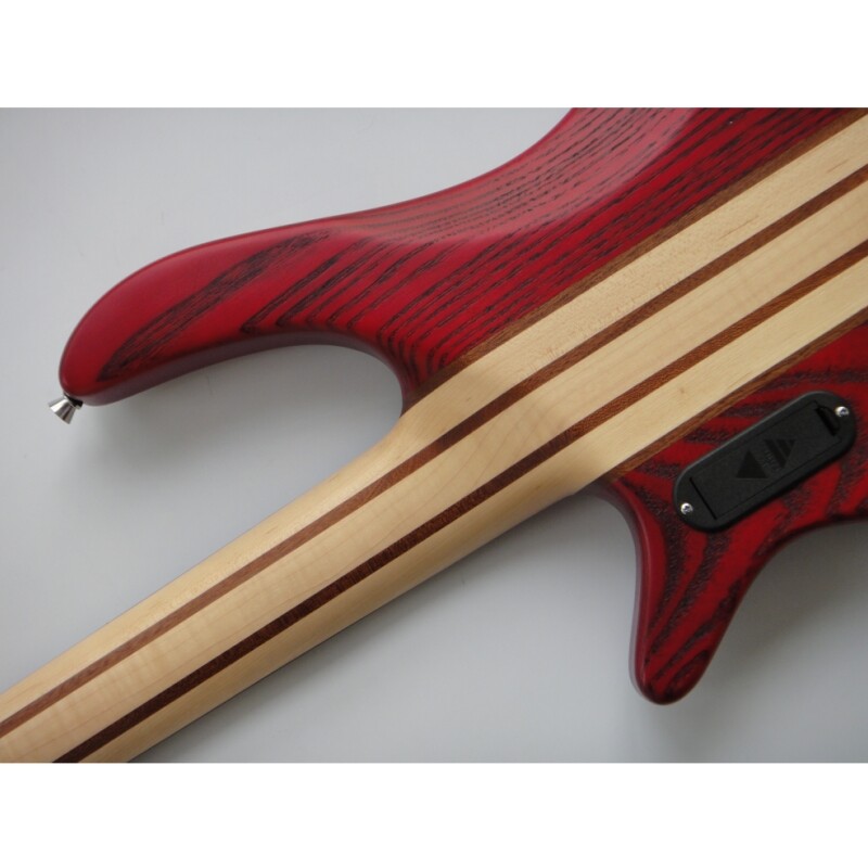 Afanti Red Neck Through Ash Body Rosewood Fingerboard 4 String Electric Bass Guitar