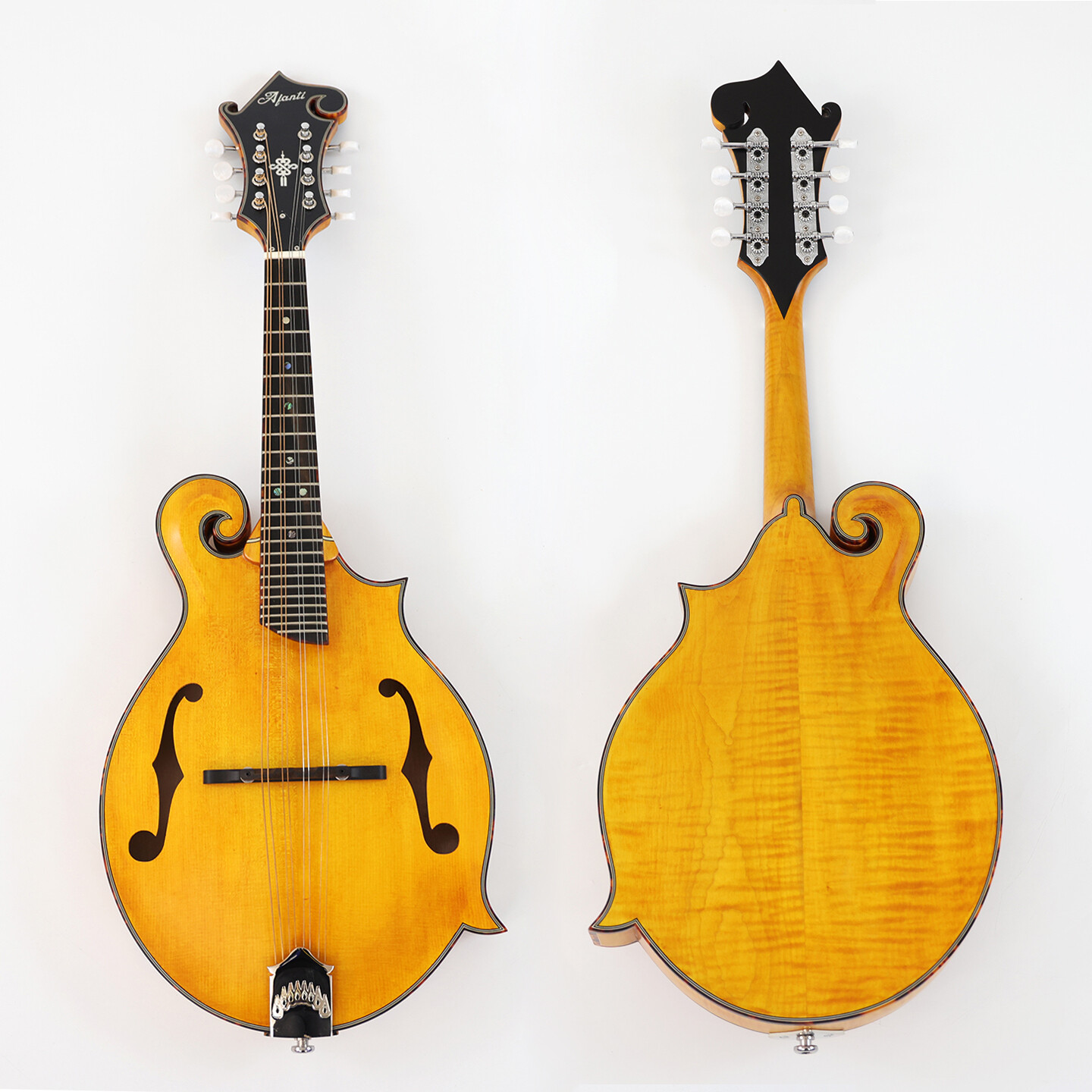 Afanti AA Solid Flamed Maple Dovetail Neck Ebony Fingerboard F Mandolin